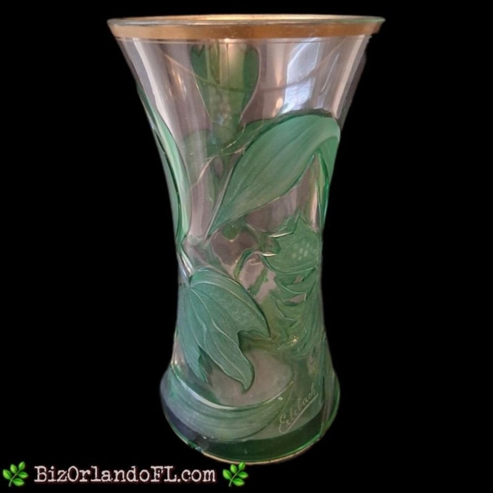 Franz Erlevach Multi-Layered Floral Glass Vase *RARE FIND* - Picture 3 of 11